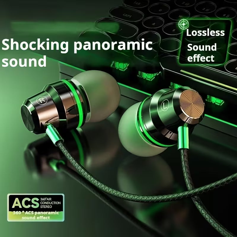 Metal Wired In-Ear Headphones, E-Sports Gaming Headphones, Headphones, Metal