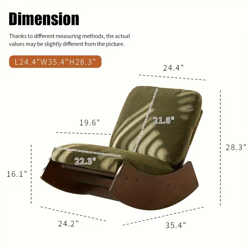 Comfortable Glider Rocking Chair, Upholstery Glider Chair, Accent Chair with Solid Wood Frame