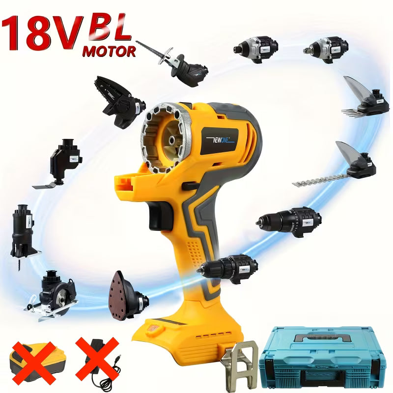 Brushless Multifunction Tool Combination (compatible for Dewalt Battery), 12 Attachment: Drill