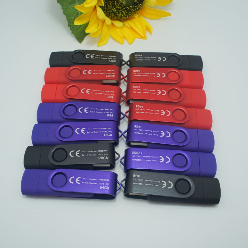 USB C Thumb Drive Dual USB 2.0 Flash Drive 8GB