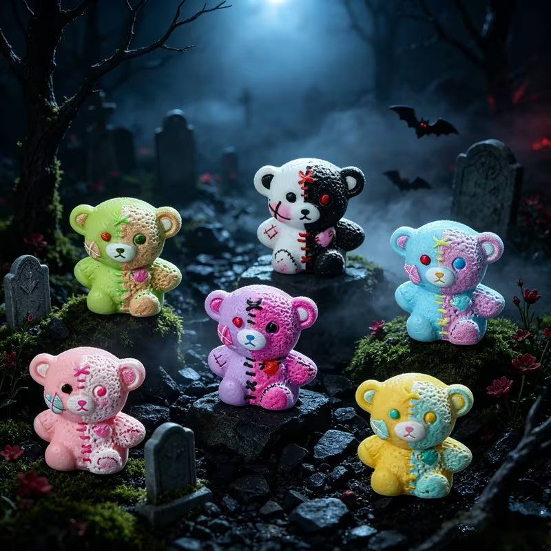 6-Piece Two-tone Resin Bear Figurines