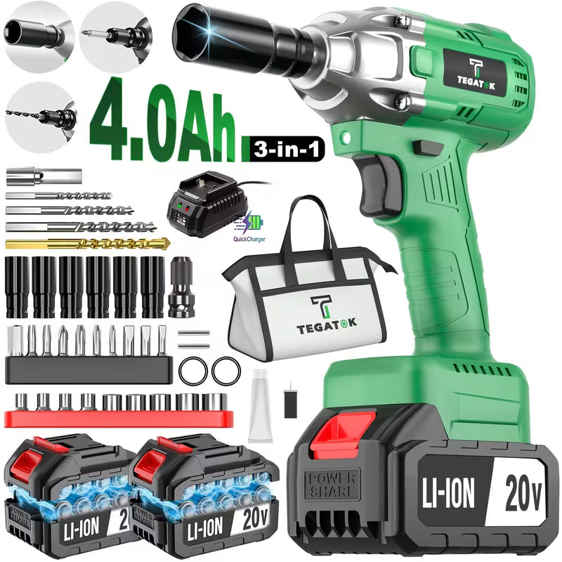 20V Brushless Cordless Electric Tool Set, Equipped with Cordless Drill/Angle Grinder