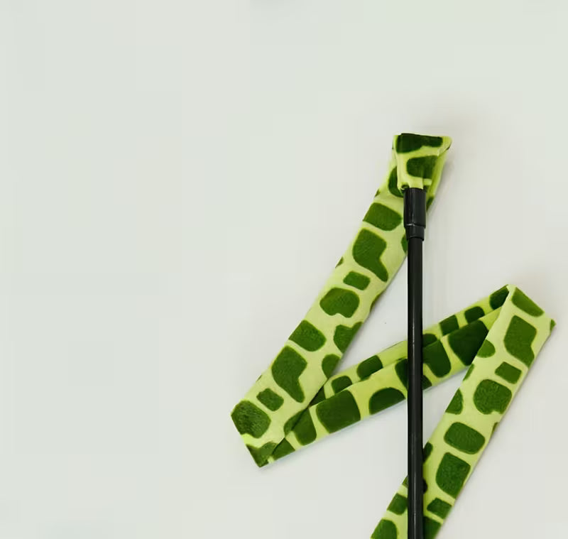 Extra Long 44-inch Cat Teaser - Paper Strip - Green, Green