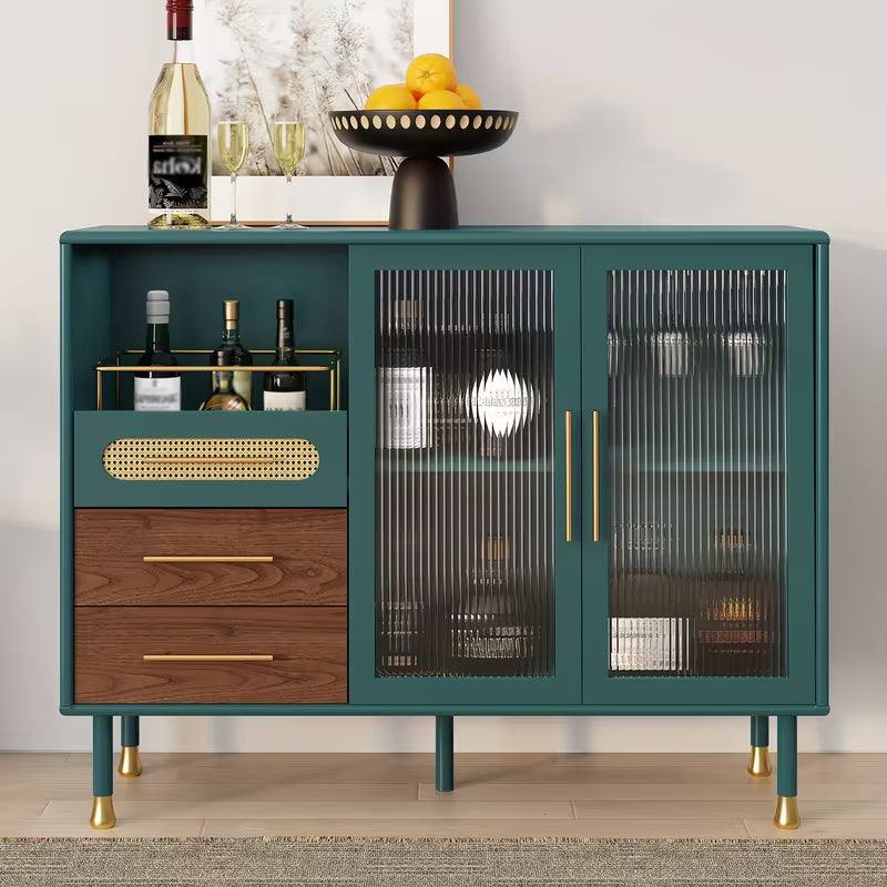 48" Coffee Bar Cabinet with Wine Racks And Drawers