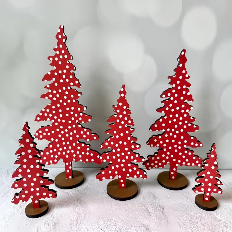 Decorative Standalone Trees Set, Red