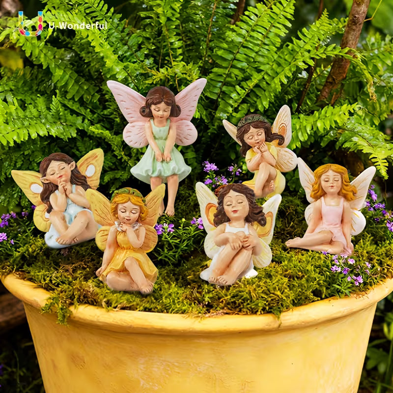 Battery-Free - Enchanting Fairy Flower Garden Decor with Wings