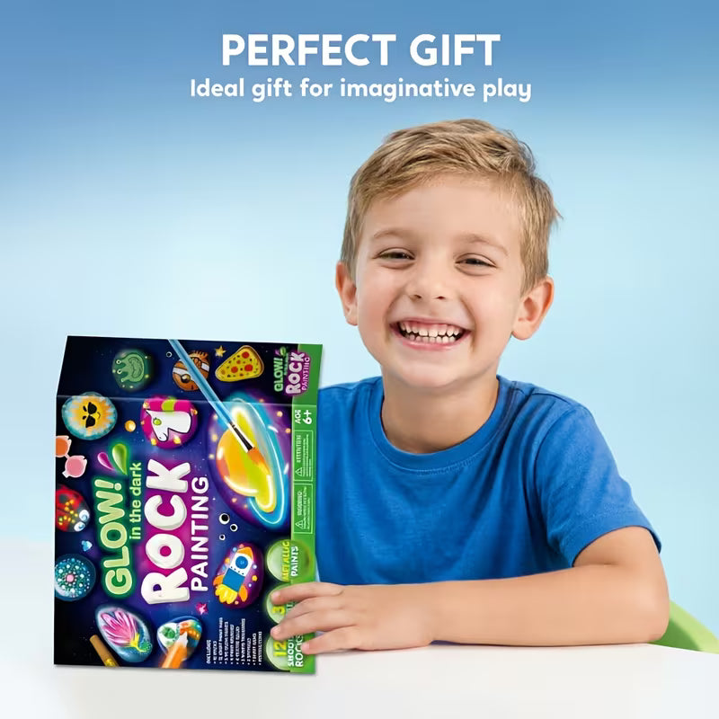 Glow in the Dark Rock Painting Kit Toy for Kids