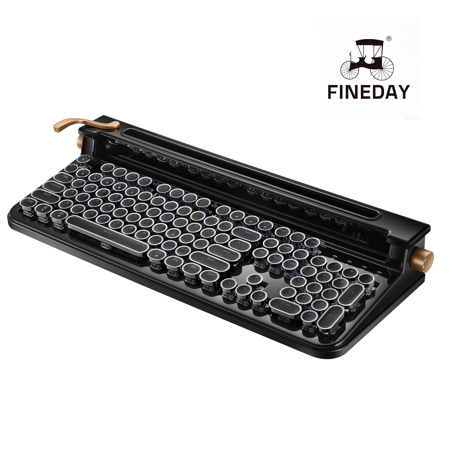 FINEDAY Keyboard 2.0 Plus, 2.4G Wireless & Bluetooth, 104 Keys, Blue
