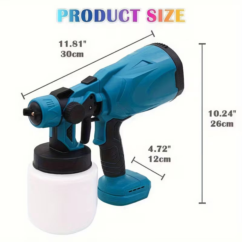 21V Battery High-Performance Paint Sprayer Tool 1000W High Power Electric Spray Paint Gun