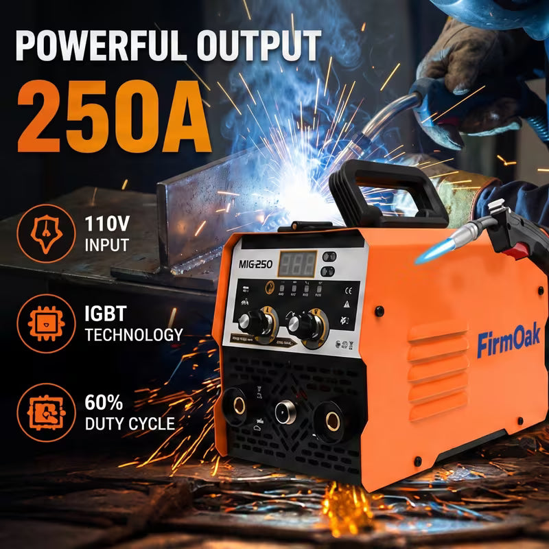 250A MIG Welding Machine, Three in Oneprocess Flux Cored Wire MIG/manualwelding Rod/lifting TIG