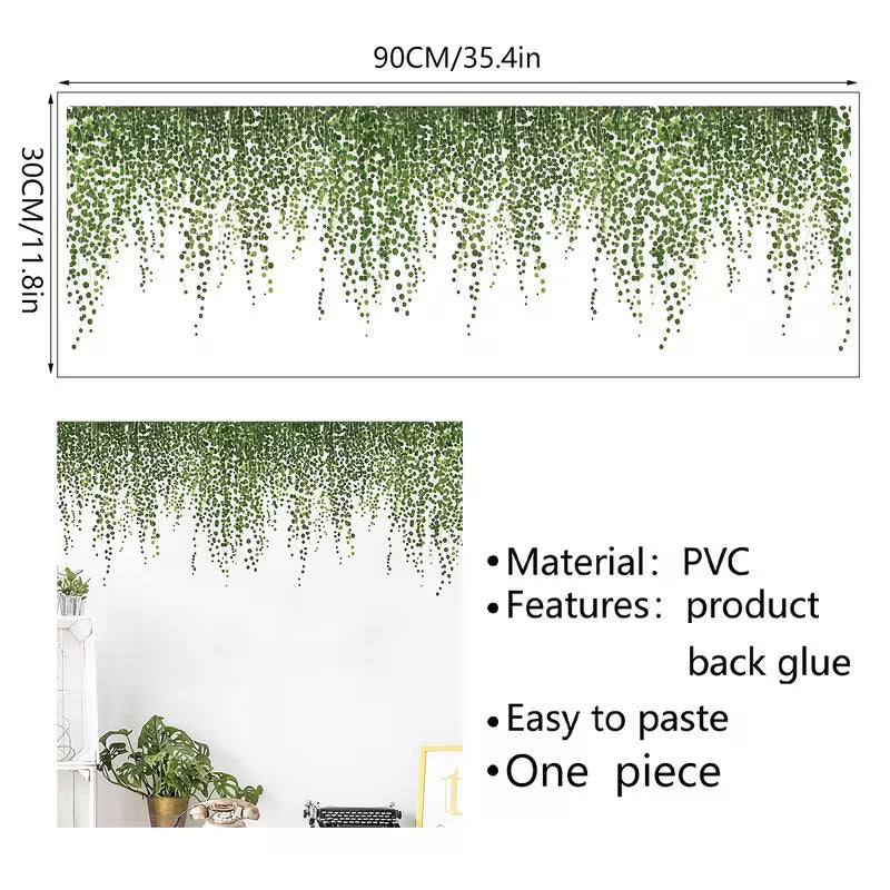 Transform Your Wall with this 1pc Long Green Vine Set, Green