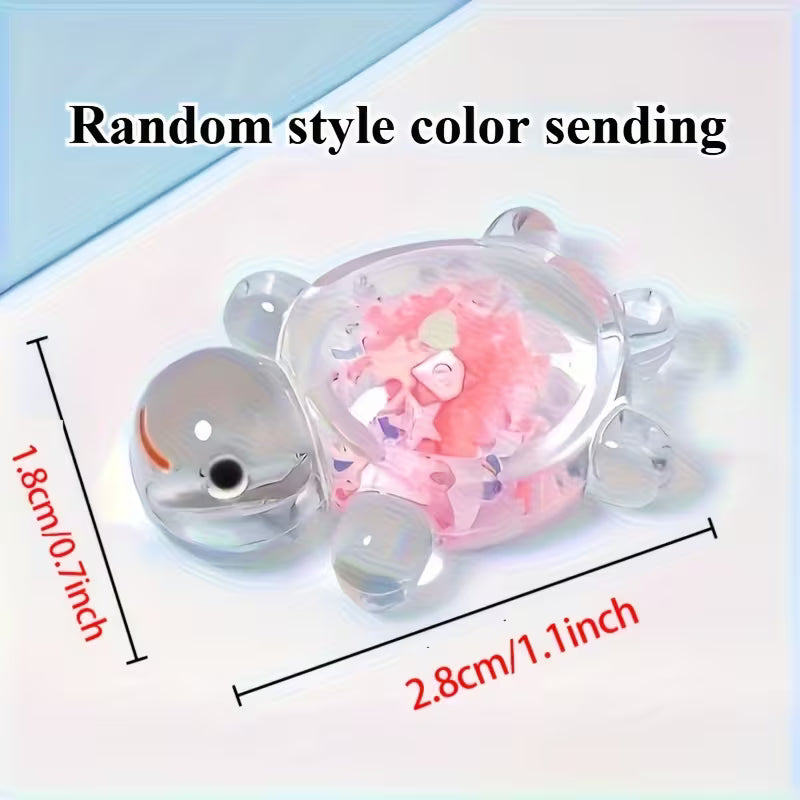 Random Color 10pcs Glow-in-the-Dark Sea Turtle Decorations, Colorful Confetti Turtle Statues