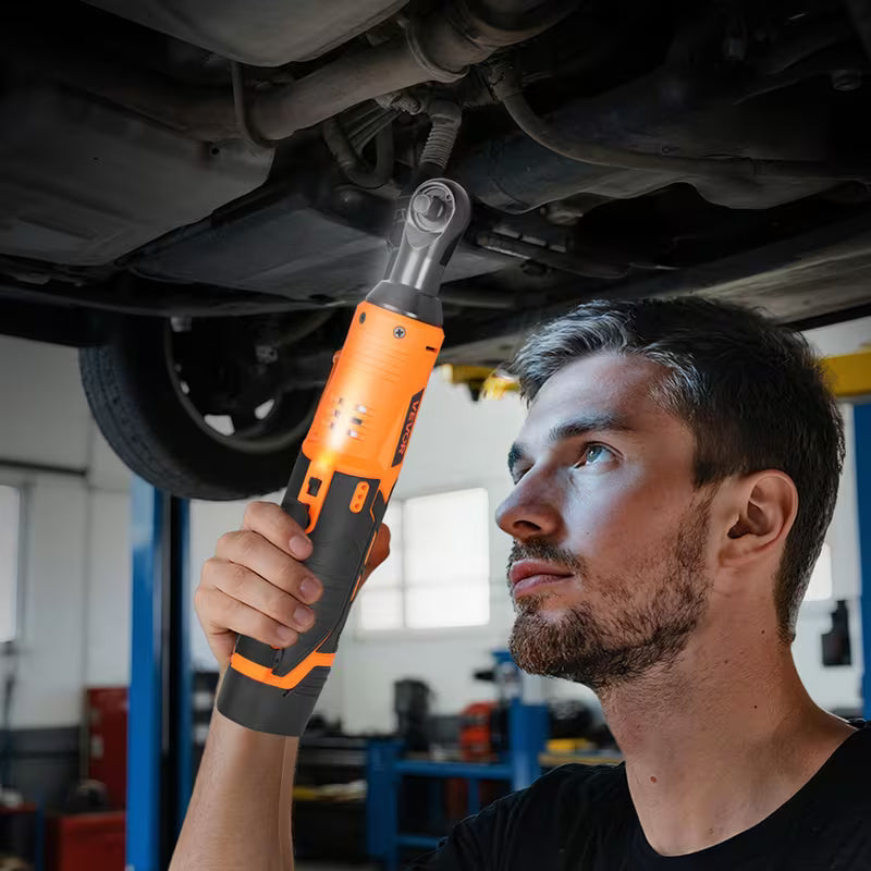 VEVOR Cordless Ratchet Wrench, No Extension/Extension, 3/8 inch Drive, 240 RPM