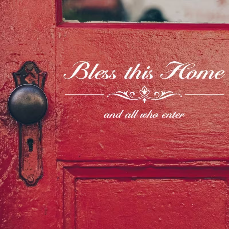 1pc of White Wall Sticker That Says 'Bless This Home'