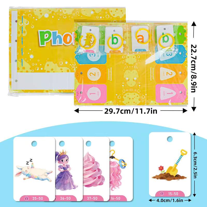 LACHILLY Phonics Words Flip Cards for Kids