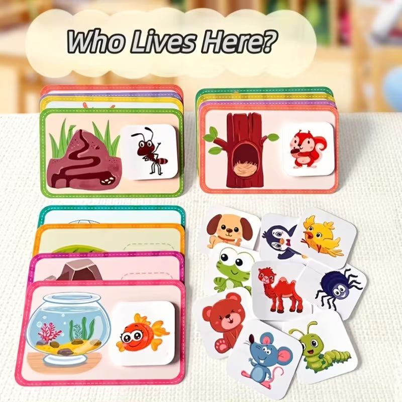 Animal Habitat Matching Card Toy