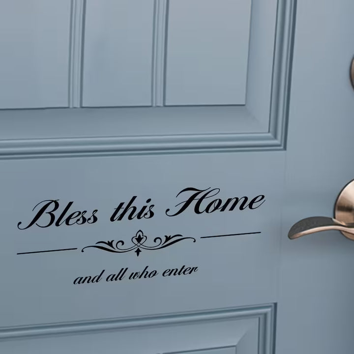 Collection of Decorative Door Stickers Titled "Blessing This for Home