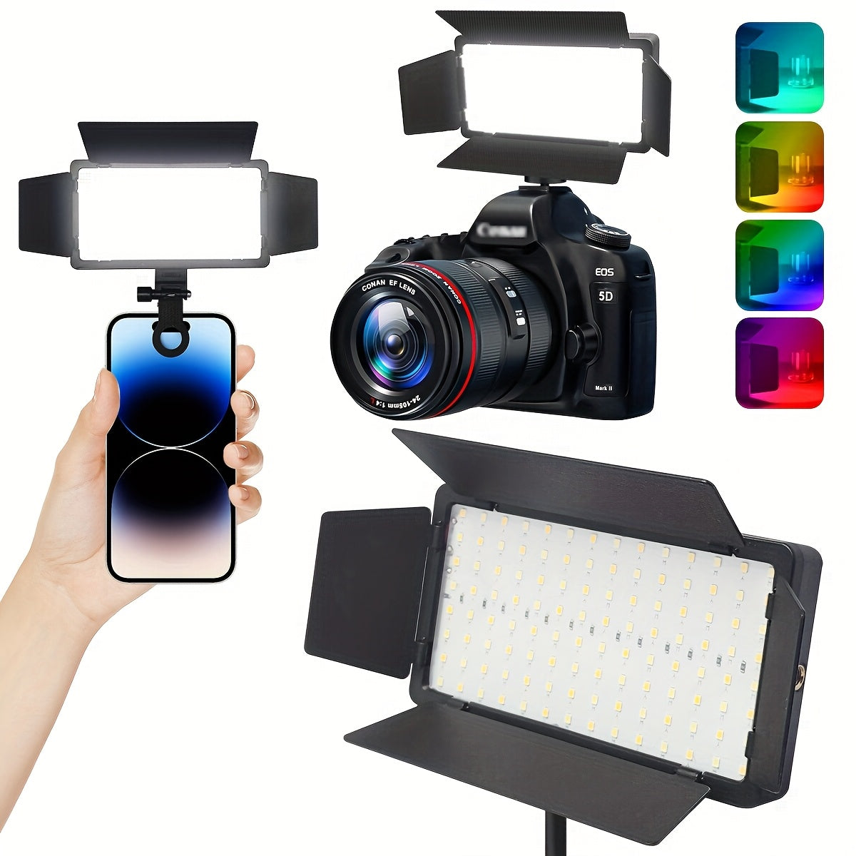 15cm/6inch Leaf Clip Light, LED Square Ring Clip Light
