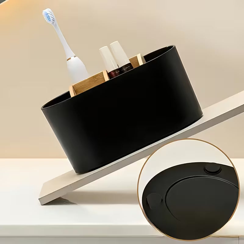 Divided Toothbrush Holder | Durable Freestanding Bathroom Storage Box for Electric