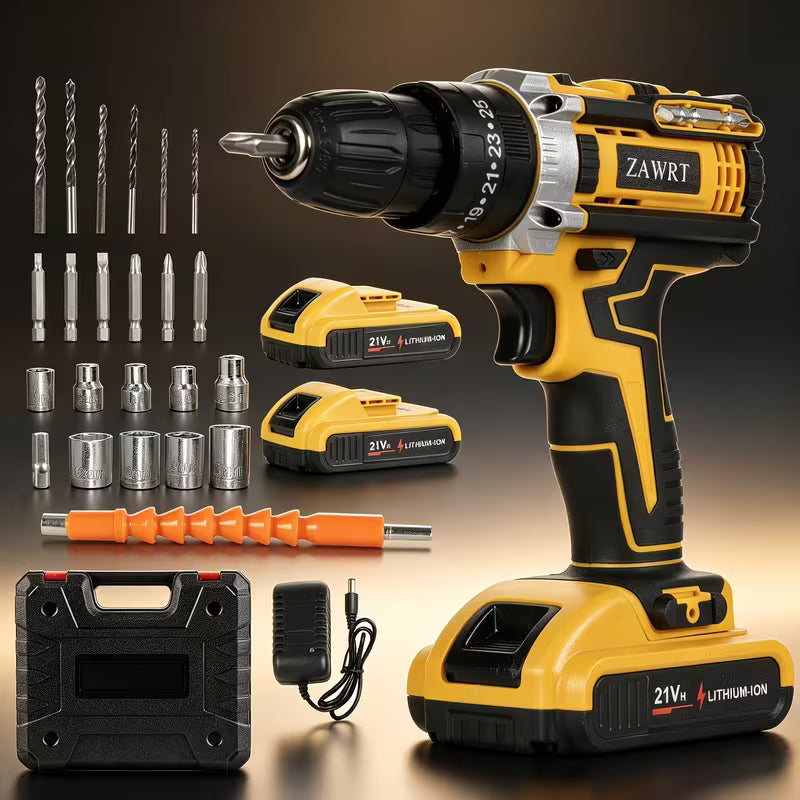 21V Wireless Impact Wrench, Brushless Electric Impact Drill Set