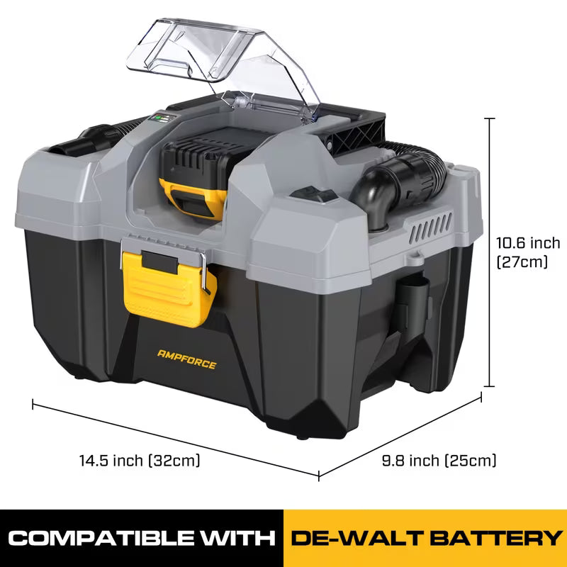 AMPFORCE 20V Cordless Wet/Dry Vacuum Set, 2 Gallon