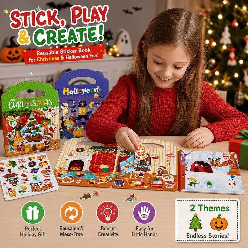 Static Cling Quiet Book Busy Book with Jelly Stickers