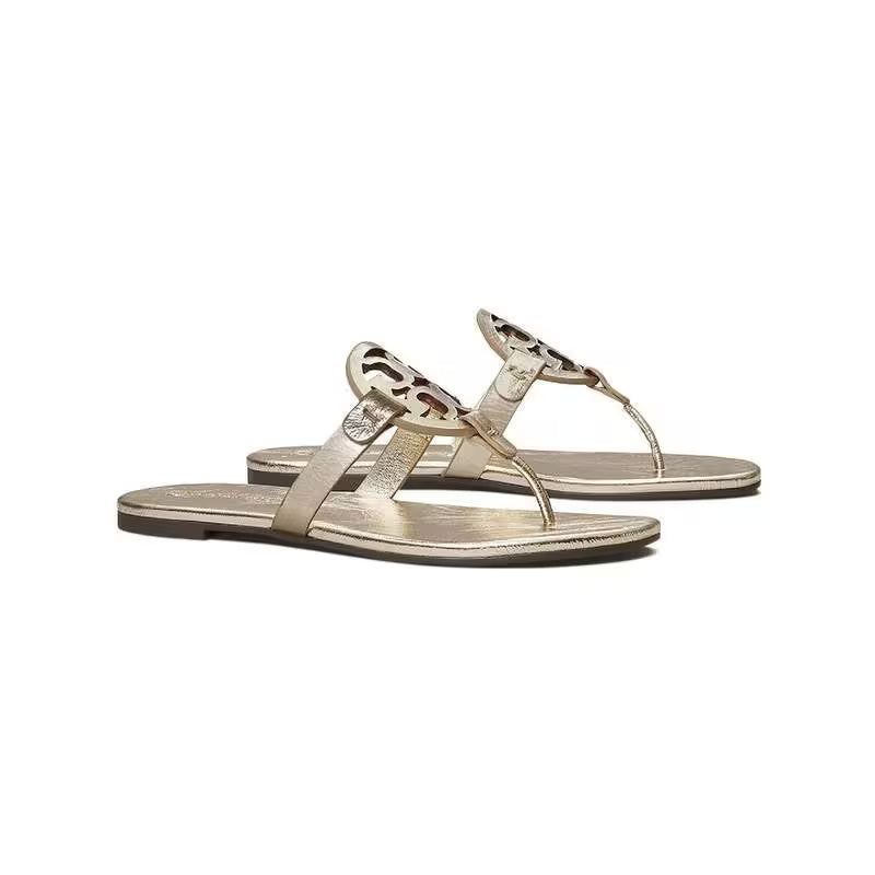Tory Burch Womens Miller Soft Sandals - Spark Gold