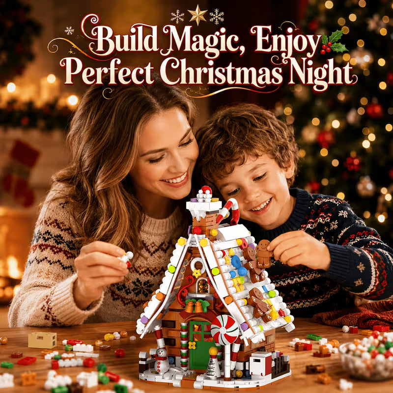 Gingerbread House Building Blocks Set