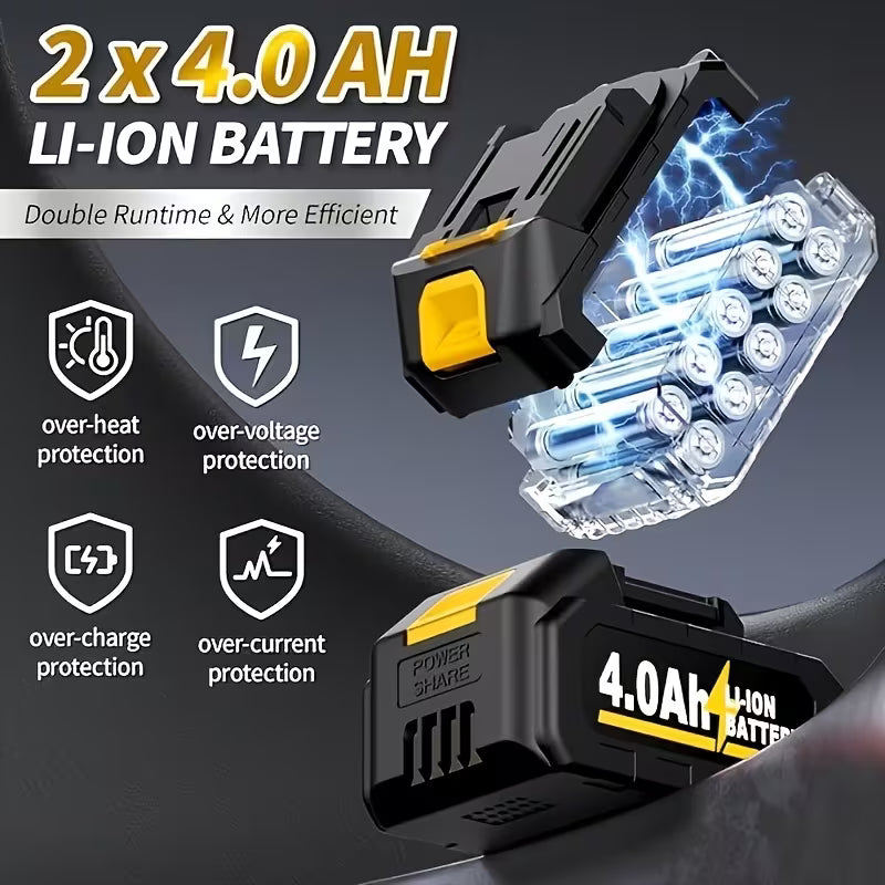 21V Wireless Electric Impact Wrench, Equipped with Lithium Battery And Accessories