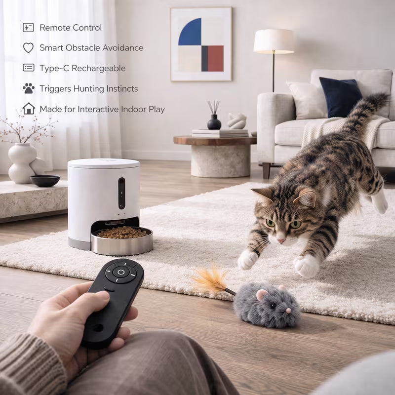 1 USB Rechargeable Remote Control Simulated Mouse Cat