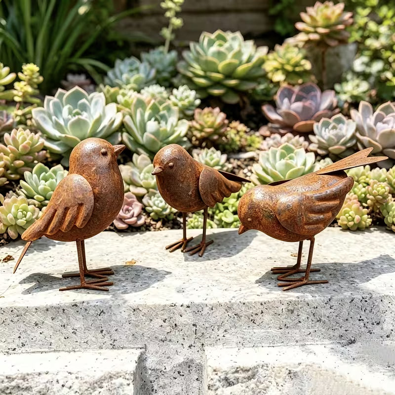 The Set Includes Three Different Poses of Birds, Round And Cute in Shape