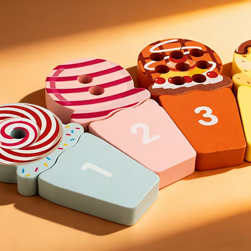 Wooden Ice Cream Number Stick Toy