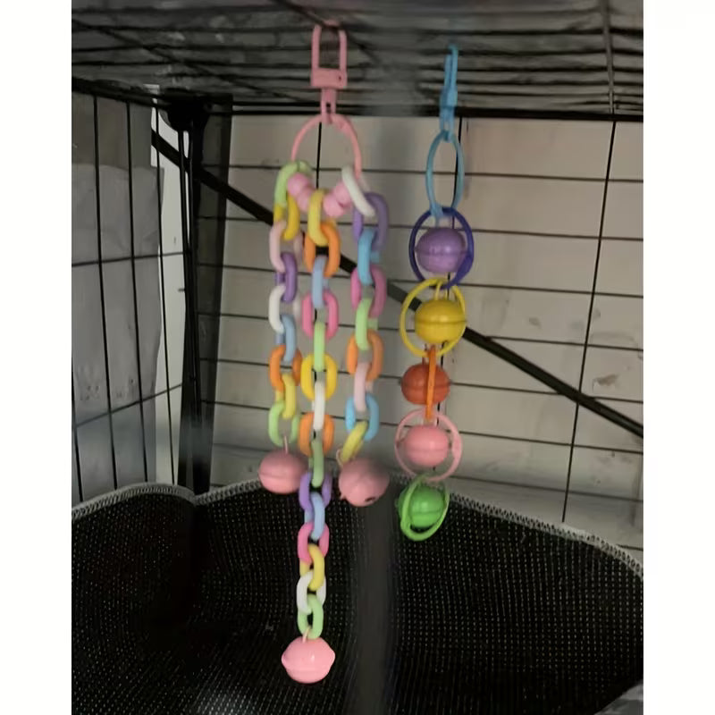 Parrot Acrylic Bell Toy • Bird Cage Bell Pendant Toy Set, Acrylic
