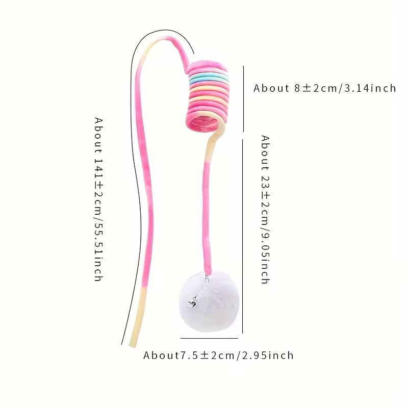 Self-Entertainment Cat Toy, Hanging Spring Plush Rabbit Ball Cat Toy