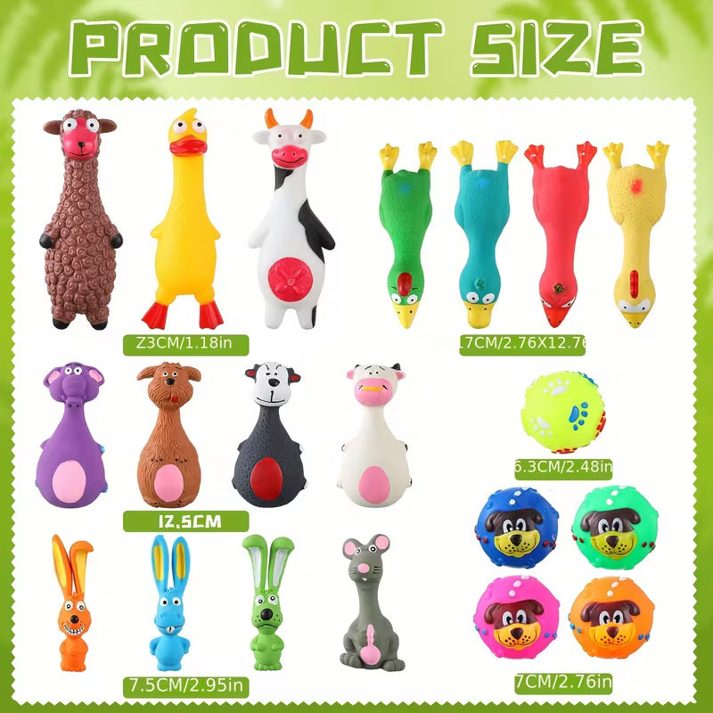 Squeaky Dog Toys, Latex Dog Toys Soft Bulk Set