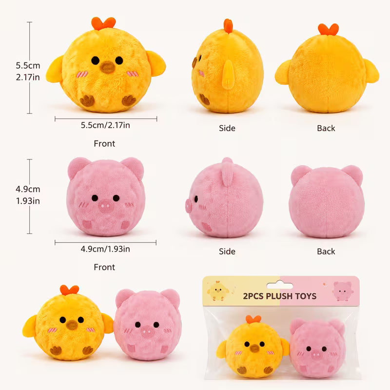 2-Pack Pet Interactive Bouncing Squeaky Toy Balls, Yellow, Yellow