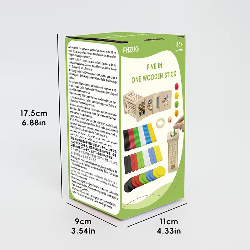 5-In-1 Wooden Stick