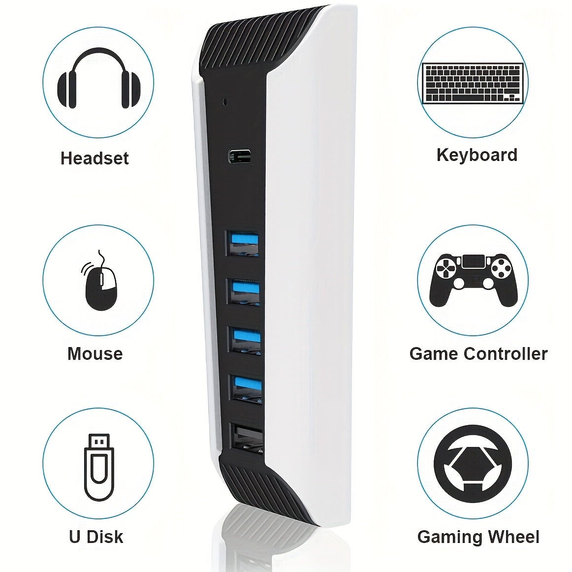 Hub for PS5 CONSOLE, USB High-Speed Expansion Hub Charger Extender