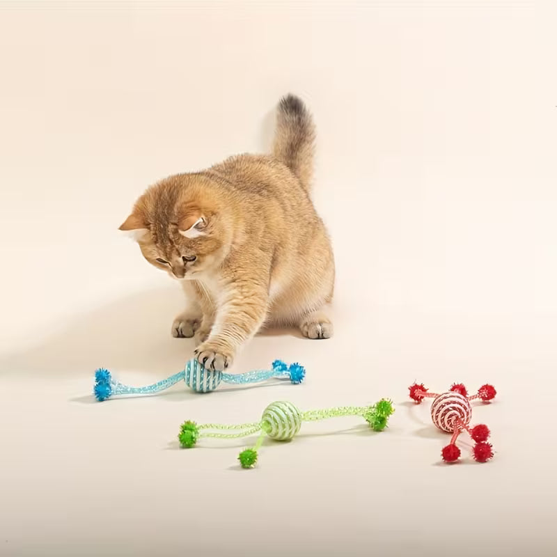 Cat Toy Net Tube Wrapped Rope Ball Jincong Ball Cat
