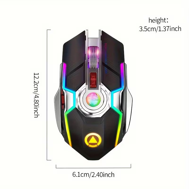 Silver Carving Rechargeable Wireless Mouse Silent Quiet Office Gaming Desktop, Silver