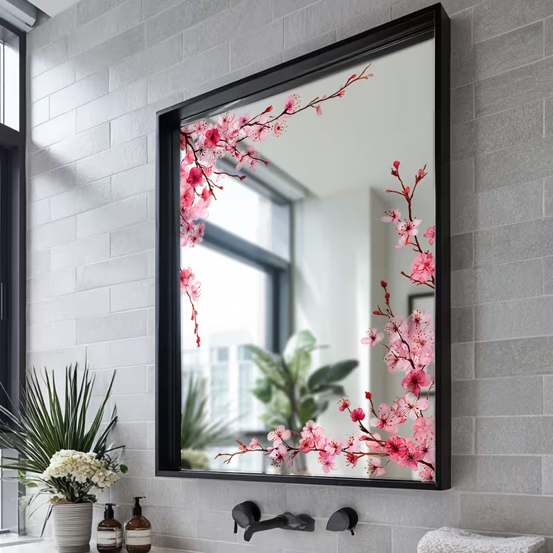 Cherry Blossom Window Cling Film Set, Glass