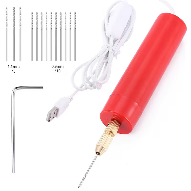 USB-Powered Mini Electric Drill with Corded USB Operation & Pen-Style Rotary Tool Suitable for DIY