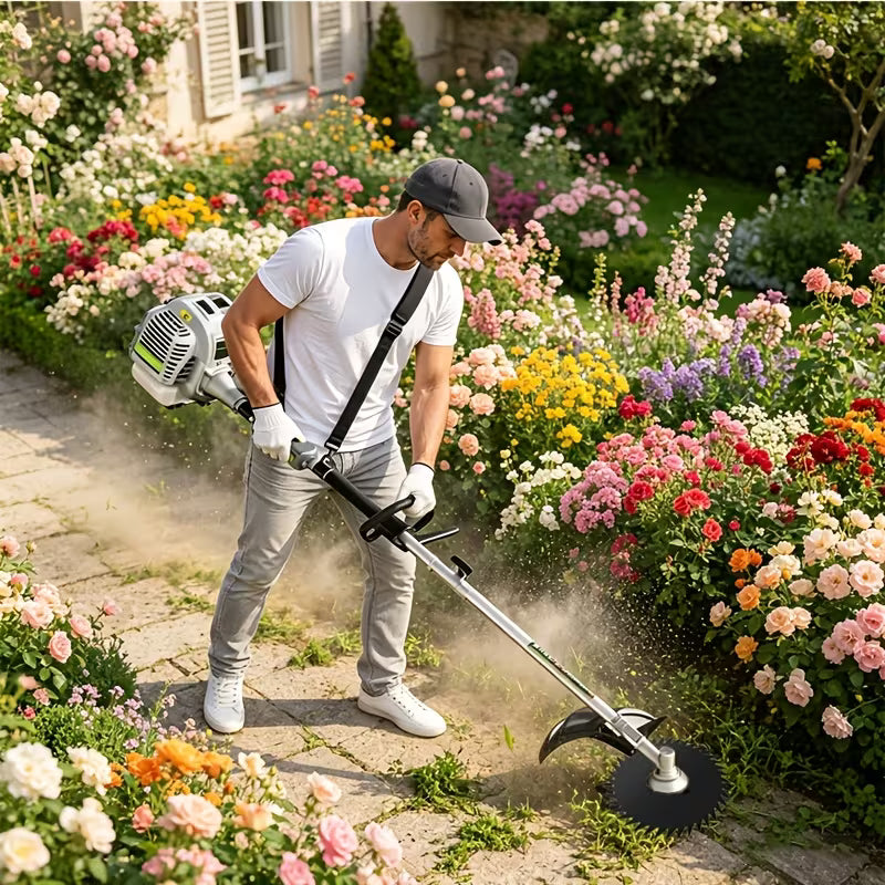 52CC Gasoline Brush Cutter, 2-Stroke 3-in-1 Weed Eater & Hedge Trimmer Combo