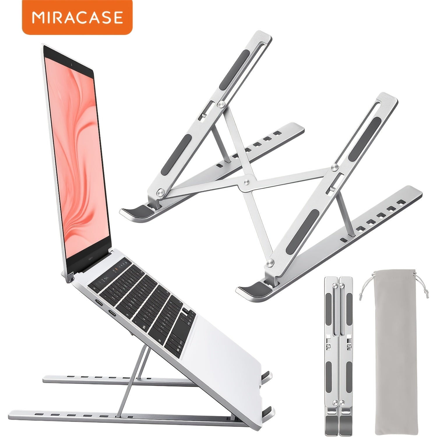 Laptop Stand for Desk, Aluminum Metal Macbook Stand. Computer Riser, Metal