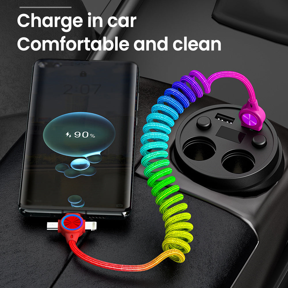 3in 1 Spring 3A Fast Charging Cable
