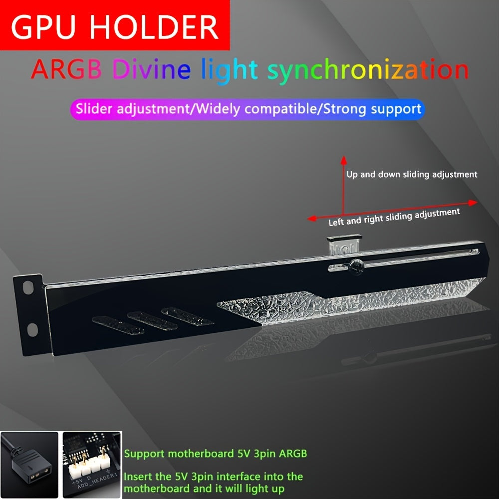 ARGB Diamond Fragment Horizontal Mounted Graphics Card Holder 5V 3Pin