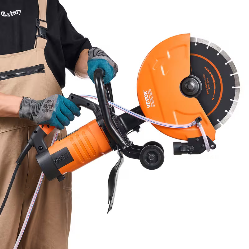 VEVOR Electric Concrete Saw, 12 in, 1800 W Motor Circular Saw Cutter with Max. 4.5 in Adjustable
