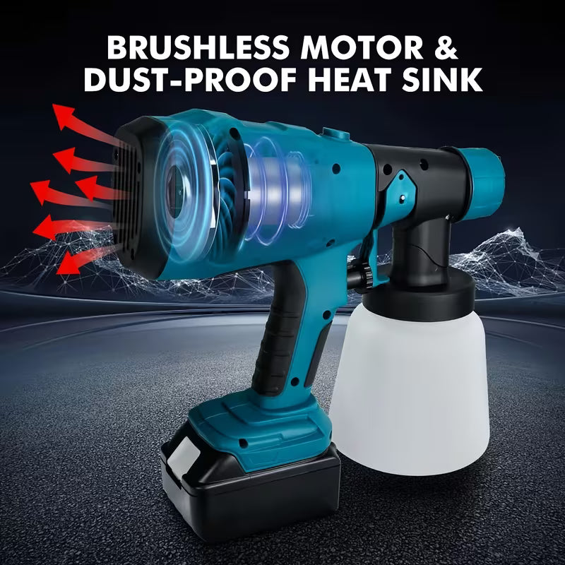 21V Battery High-Performance Paint Sprayer Tool 1000W High, Blue