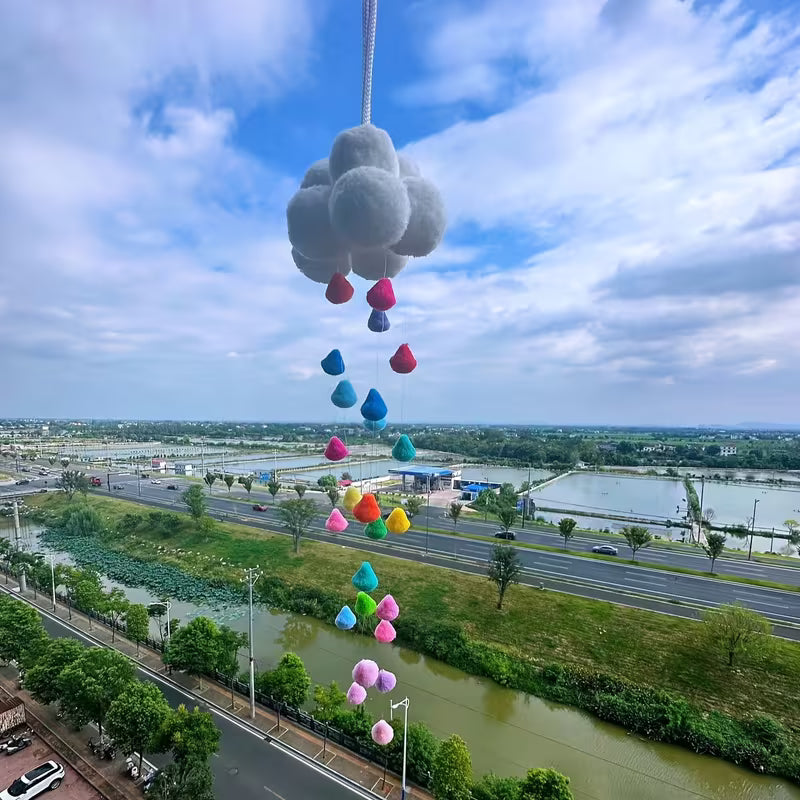 New Clouds Raindrops Hairball Wind Chimes Handmade Wind