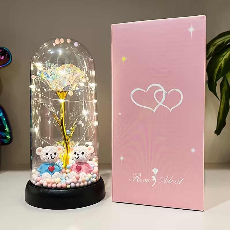 Elegant Tabletop Centerpiece in Clear Dome - Glow-in-the-Dark Set